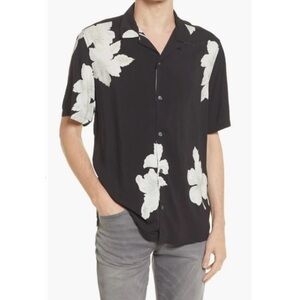 All Saints Black Floral Men's Shirt